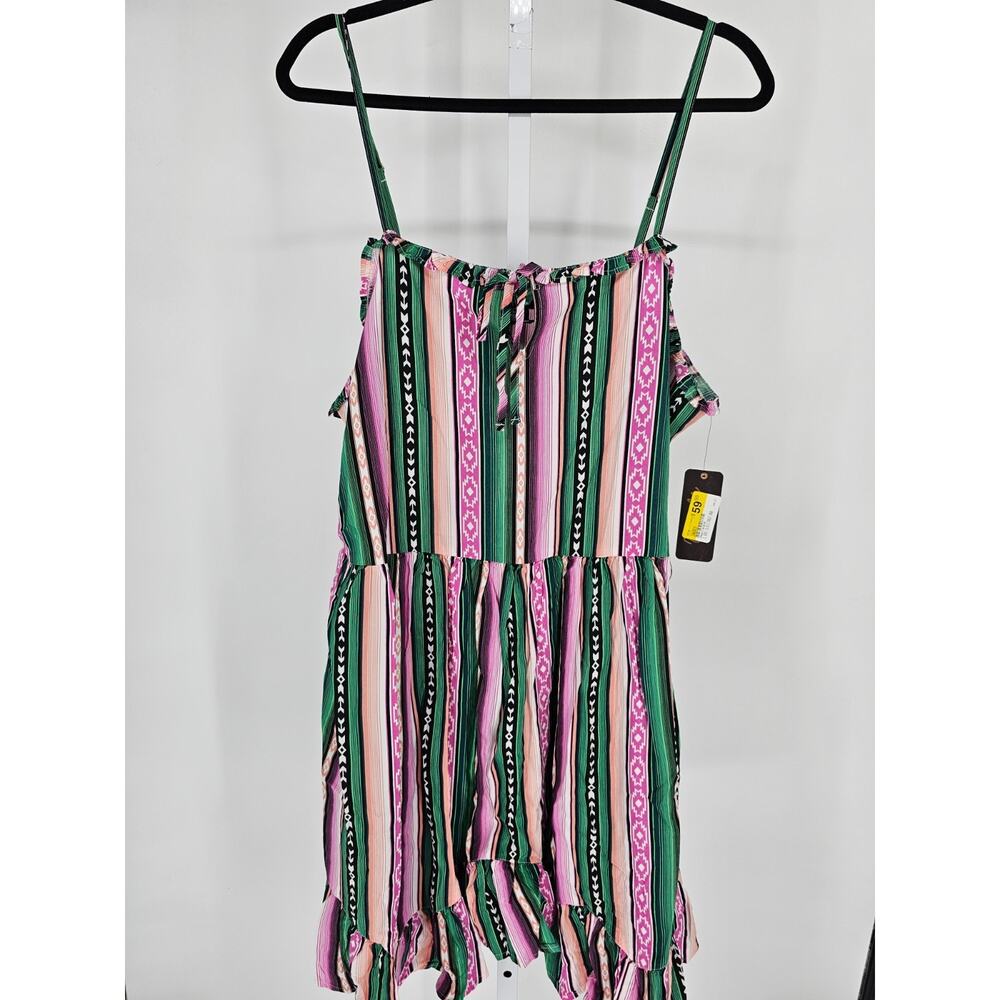 Wrangler Retro Womens Sz XL Knee Length Western Dress Striped Aztec Print NEW
